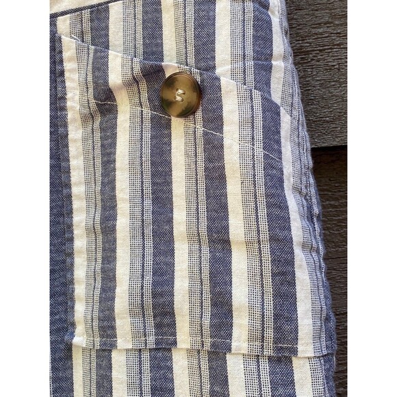 NYCC Linen Blend Capri Pants Sz 12 Blue White Striped Coastal Summer Classic - Picture 8 of 8